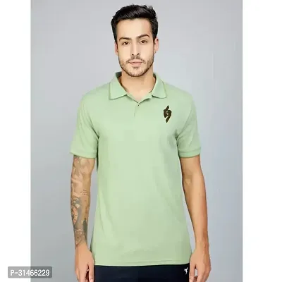 Stylish Green Polycotton Solid Polos For Men-thumb0