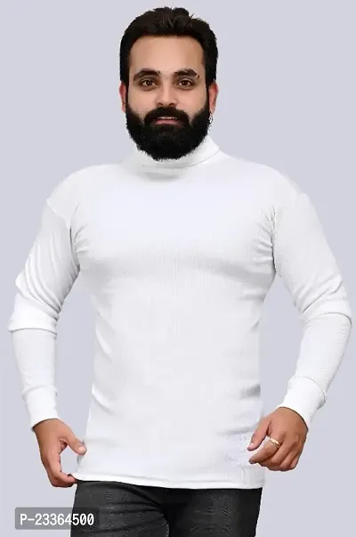 Trendy High Neck Regular Fit Cotton Sweater For Men-thumb2