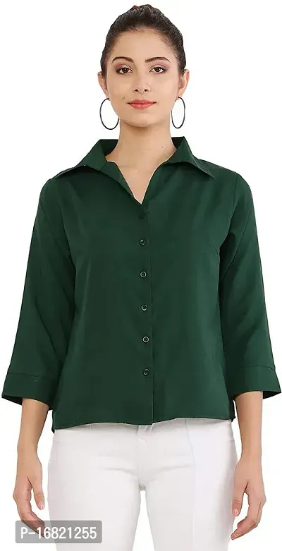 Elegant Green Chiffon Top For Women-thumb0