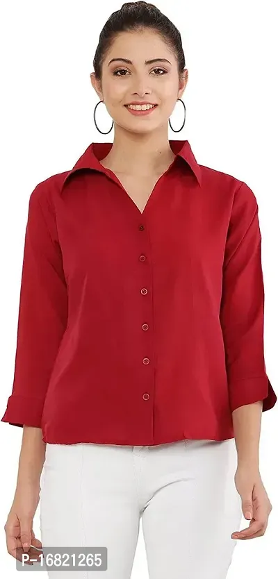 Elegant Red Chiffon Top For Women