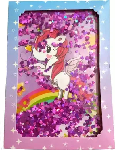 Attractive Unicorn Glitter Cover Diary / Liquid Notebook Regular Diary Ruled 100 Pages  (Multicolor)