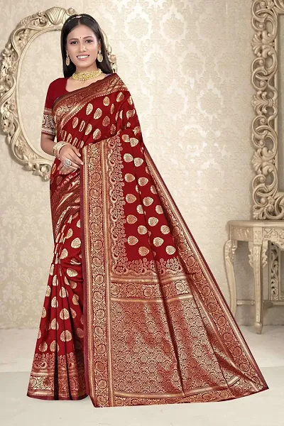 Alluring Art Silk Saree with Blouse piece 