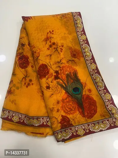 GEORGETTE FABRIC FLORAL PRINT SAREE WITH UNSTICH BLOUSE