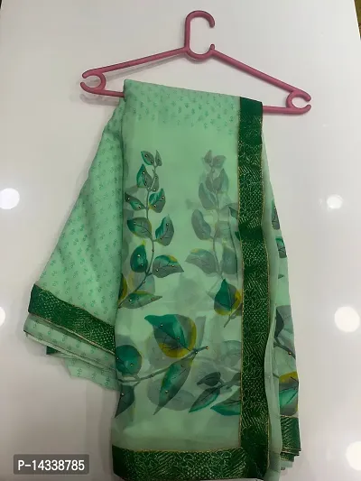 GEORGETTE FABRIC FLORAL PRINT SAREE WITH UNSTICH BLOUSE-thumb0