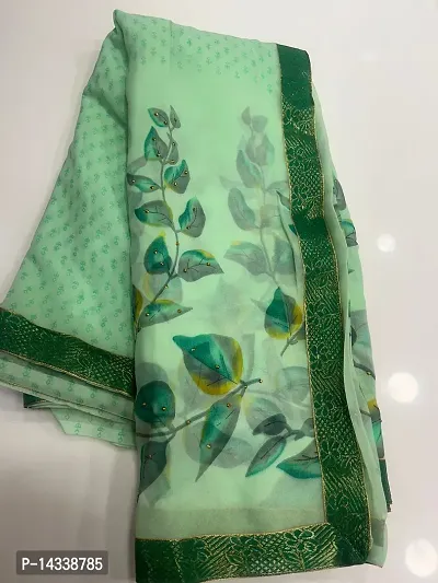 GEORGETTE FABRIC FLORAL PRINT SAREE WITH UNSTICH BLOUSE-thumb2