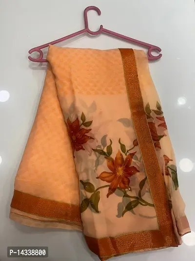 GEORGETTE FABRIC FLORAL PRINT SAREE WITH UNSTICH BLOUSE