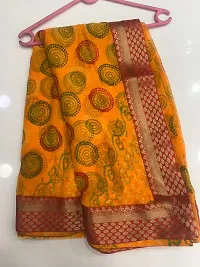 GEORGETTE FABRIC BANDHANI PRINT TRADITIONAL WEAR SAREE  WITH LACE BOEDER FOR WOMEN-thumb1