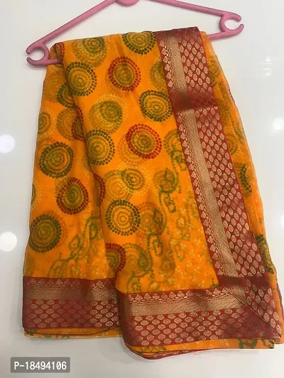 GEORGETTE FABRIC BANDHANI PRINT TRADITIONAL WEAR SAREE  WITH LACE BOEDER FOR WOMEN-thumb2