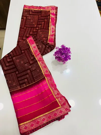 Attractive Poly Georgette Saree with Blouse piece 
