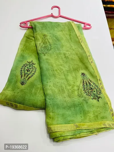 GEORGETTE FLORAL PRINT FANCY SAREE WITH SIROSKI WORK LACE BORDER.-thumb2