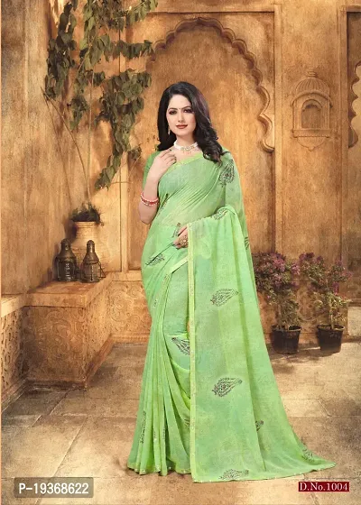 GEORGETTE FLORAL PRINT FANCY SAREE WITH SIROSKI WORK LACE BORDER.-thumb3