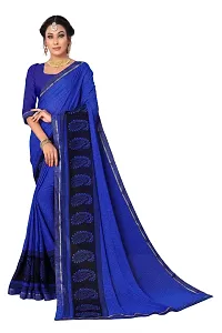 GEORGETTE FLORAL PRINT SAREE WITH LACE BORDER-thumb1