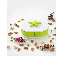 TK TRADERS 3 Compartments Smart Candy Box Serving Rotating Tray Spice Storage, Dry Fruit, Candy, Chocolate, Snacks for Home  Kitchen-thumb1