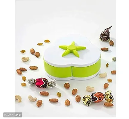 TK TRADERS 3 Compartments Smart Candy Box Serving Rotating Tray Spice Storage, Dry Fruit, Candy, Chocolate, Snacks for Home  Kitchen-thumb2