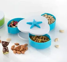 TK TRADERS 3 Compartments Smart Candy Box Serving Rotating Tray Spice Storage, Dry Fruit, Candy, Chocolate, Snacks for Home  Kitchen-thumb2