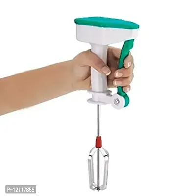 Power-Free Manual Hand Blender With Stainless Steel Blades || Cream Beater || Egg Beater || Butter Milk Churner || Lassi Churner || Soups/Dal Liquidiser - Multicolor-thumb0