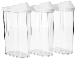 TK TRADERS Plastic Storage Containers with Sliding Mouth (Transparent) (PACK OF 3, 750 ml)-thumb2