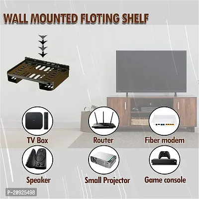 Heavy Duty Set Top Box Wall Mount Stand with Remote Holder | WiFi Router  DTH Dish TV Wall Mount | Universal Study Setup Box Wall Stand (Plastic,1pcs).-thumb3