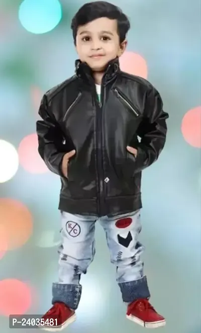 Fabulous Black Polyester Puffer Jacket For Boys