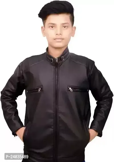 Fabulous Black Polyester Puffer Jacket For Boys