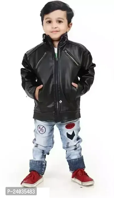 Fabulous Black Polyester Puffer Jacket For Boys-thumb0