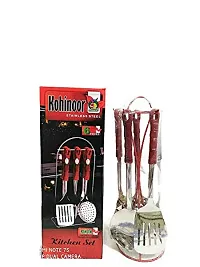 A.H Impex Stainless Steel Kitchen Tools with Plastic Handle Set (6 Pieces)-thumb2