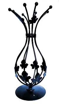 SMOCK STRECH Flower Vase for Office Home Decoration and Environment Colour Black Metal Antique Vase/ {Size: (12.5X5 Inch)} (Note: Plants  Decorative Objects Not Included)-thumb1