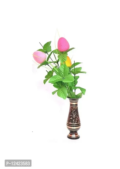 A. H Impex (6.5 Inch) Decorative Brass Flower Pot Flower Vase in Colorful Finish for Home Decor-thumb3