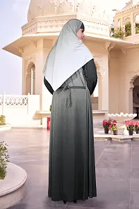 Contemporary Multicoloured Polyester Solid Burqa With Hijab For Women-thumb1