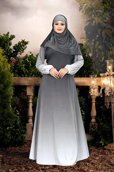 Stylish Polyester Self Pattern Burqa
