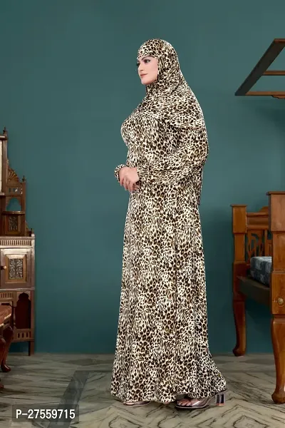 Contemporary Multicoloured Polyester Printed Abaya With Hijab For Women-thumb3