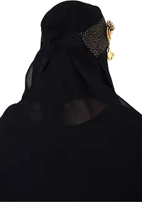 Contemporary Black Georgette Self Pattern Burqa For Women-thumb1