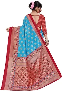 Stylish Multicoloured Art Silk Saree With Blouse Piece For Women-thumb1