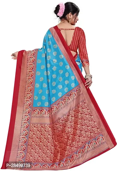 Stylish Multicoloured Art Silk Saree With Blouse Piece For Women-thumb2