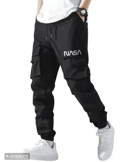 Stylish Black Tencel Solid Joggers Track Pant For Men-thumb0