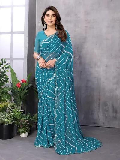 Glamorous Georgette Saree with Blouse piece