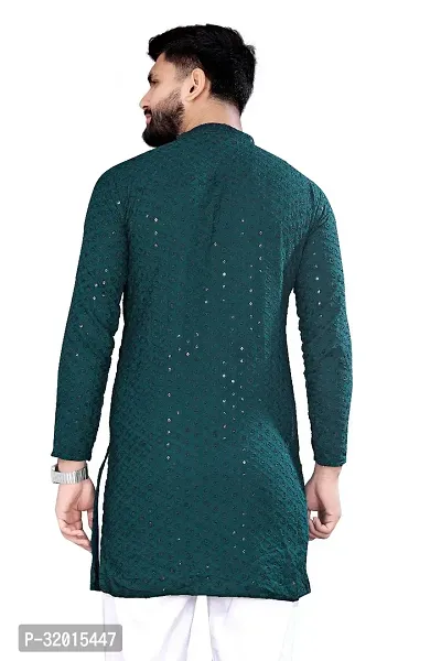 Reliable Green Rayon Embroidered  For Men-thumb2