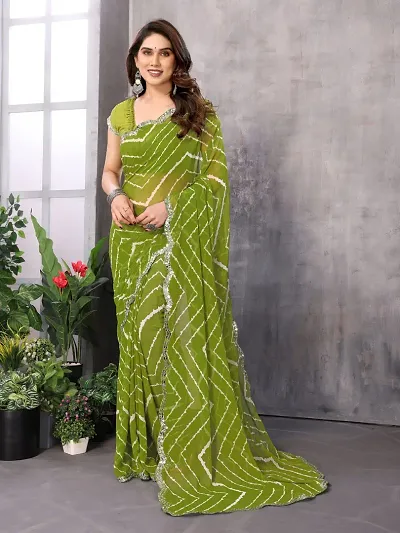 Glamorous Georgette Saree with Blouse piece