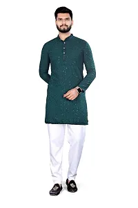 Reliable Green Rayon Embroidered  For Men-thumb2