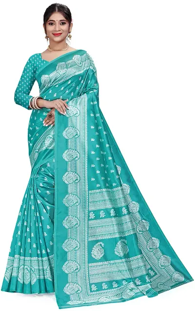 Elegant Art Silk Saree with Blouse piece 