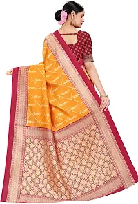 Stylish Multicoloured Art Silk Saree With Blouse Piece For Women-thumb1