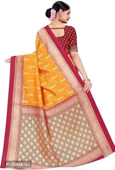 Stylish Multicoloured Art Silk Saree With Blouse Piece For Women-thumb2