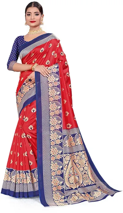 Elegant Silk Blend Saree with Blouse piece