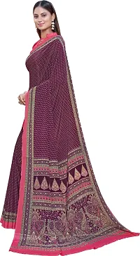 Stylist Crepe Saree With Blouse Piece For Women-thumb2