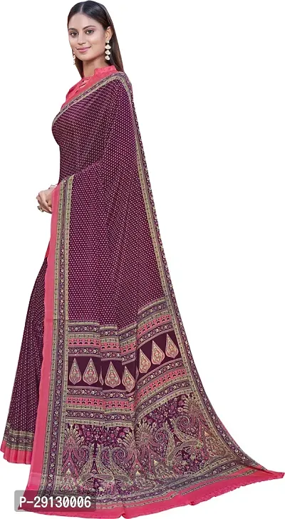 Stylist Crepe Saree With Blouse Piece For Women-thumb3