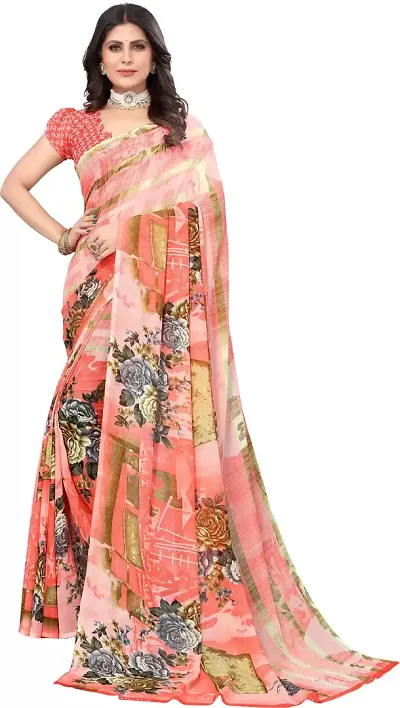 Trending Art Silk Saree with Blouse piece 