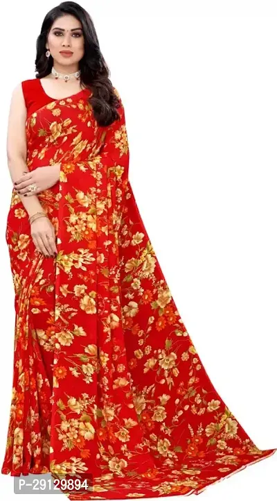 Stylist Georgette Saree With Blouse Piece For Women-thumb0