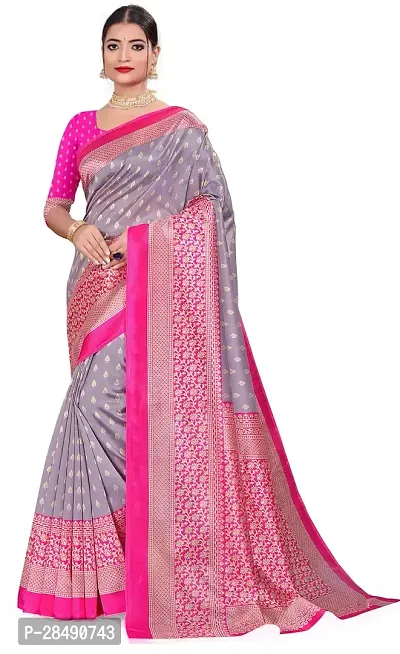 Stylish Multicoloured Art Silk Saree With Blouse Piece For Women