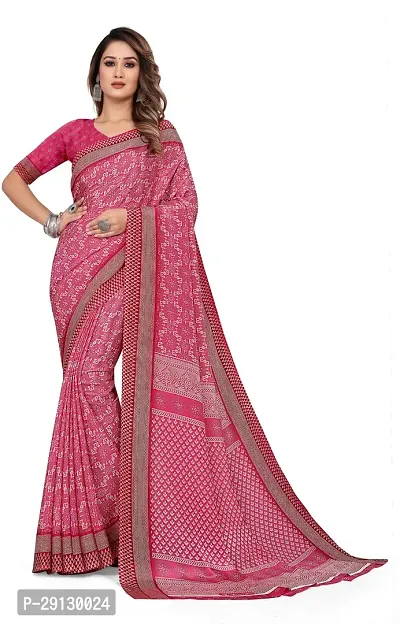 Stylist Silk Blend Saree With Blouse Piece For Women