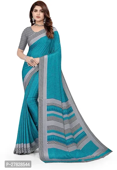 Classic Crepe Saree with Blouse piece-thumb0